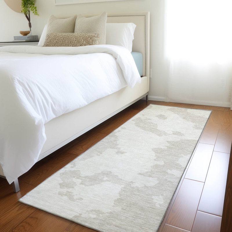 Premium Machine Washable Prisco Ivory Rug, Runner 2'3" x 7'6"
