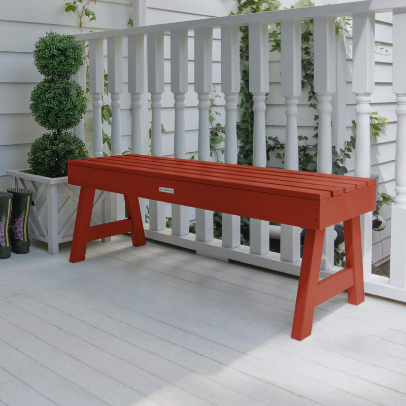 Banc de pique-nique en plastique Midwest, Rouge rustique