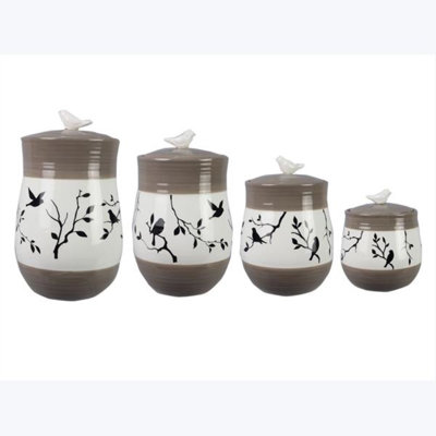 Ensemble de 4 pots en céramique / porcelaine