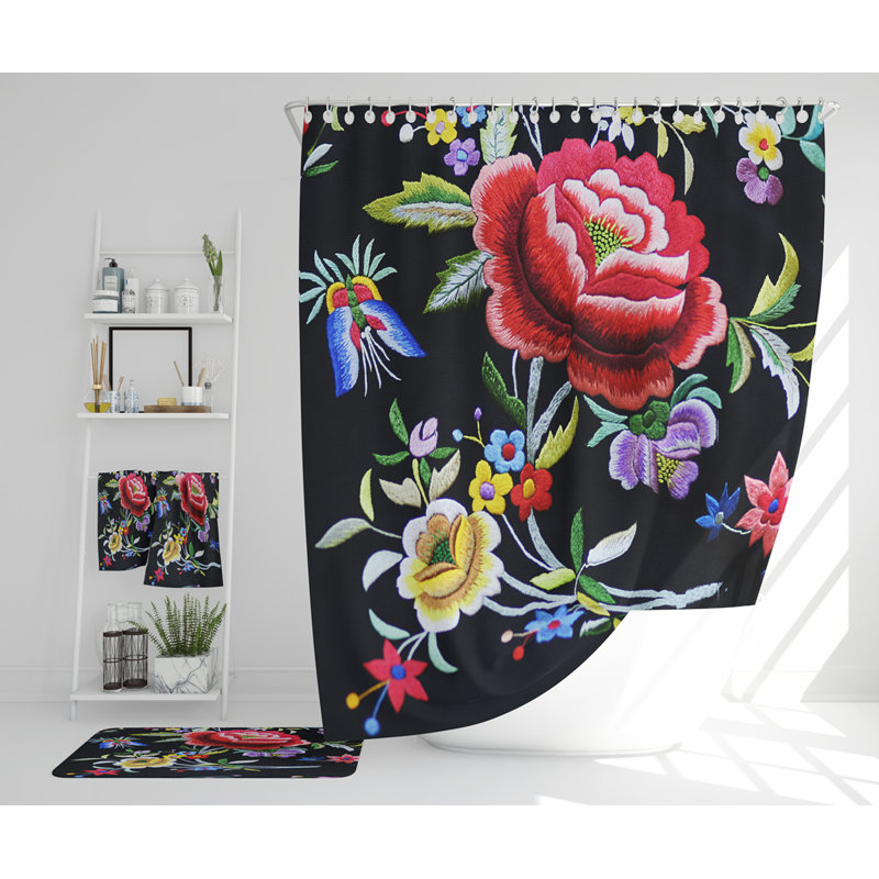 Natajha Polyester Shower Curtain Set