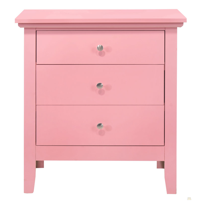 Table de chevet avec rangement, Rose