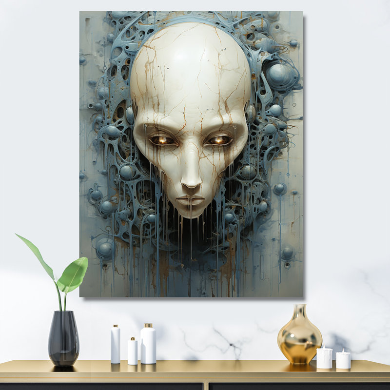Minimalisme Aliens Skull II - décoration murale Aliens, Toile tendue, H 40 po x l 30 po x P 1,5 po