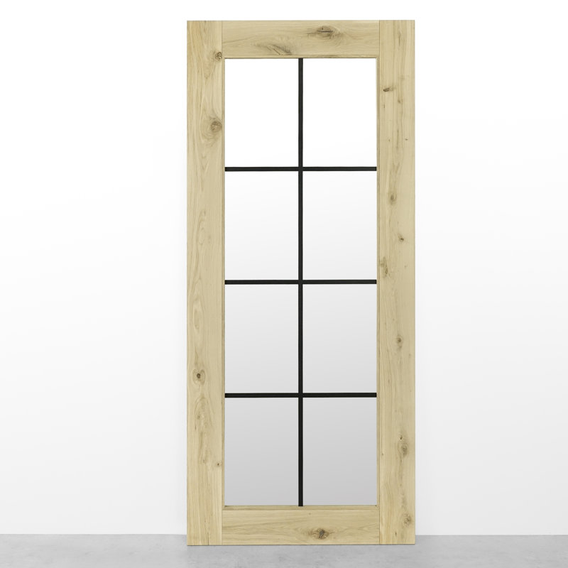 Wittig Oak Wood Sliding Barn Door Mirror Szpros, 100cm x210cm, Unfinished
