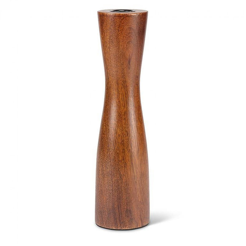 Bougeoir de table H 10 po Mangowood, Noyer