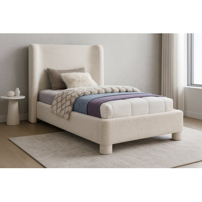 Ivyann Upholstered Unfinished Wingback Bed