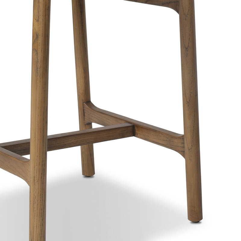 Baden Stool, Counter Stool (26" Seat Height), Dulane Moss/Genuine Leather, Toasted Nettlewood