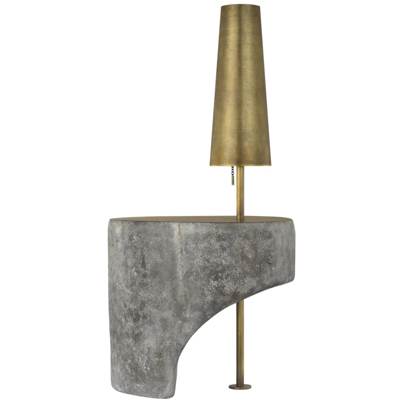 Anne-Marie Barton Runia 49" Sculpted Side Table Floor Lamp in Eclipse with Mottled Brass