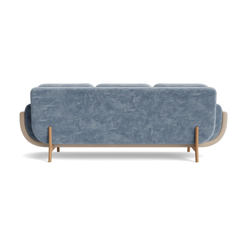 Regatta 90 Sofa, Vintage Chenille-Smoky Blue/GreenwichLeather-Taupe, Natural