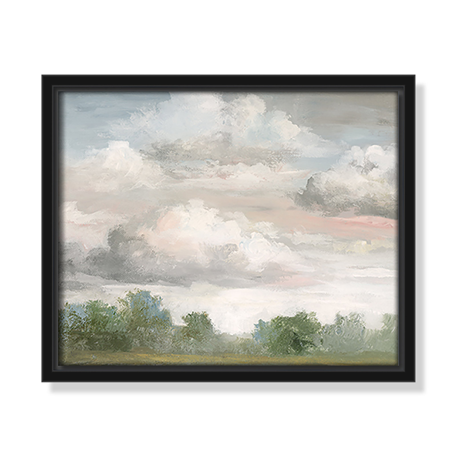Pastel Morning Sky Framed On Canvas by Nan Print, 9.5" H x 11.5" W x 2" D, Black Framed