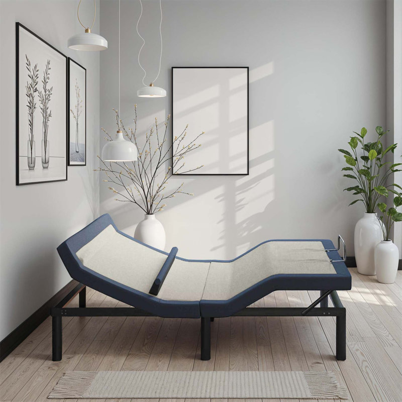 California King Adjustable Bed Base With Head/Foot Tilt And Lumbar Position Adjustment, Très grand simple
