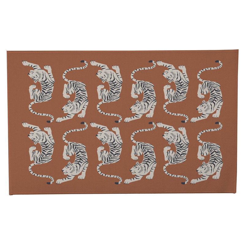 Paillasson Hey Tiger, Terracotta, L 34 po x L 21 po