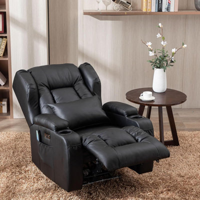 Henrick Faux Leather Power Recliner Chair with LED light and Massage Functions by Ivy Bronx