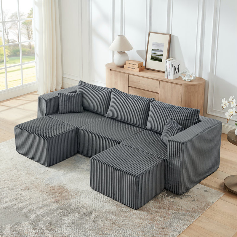Canapé modulaire compact avec coussin moelleux, Grey