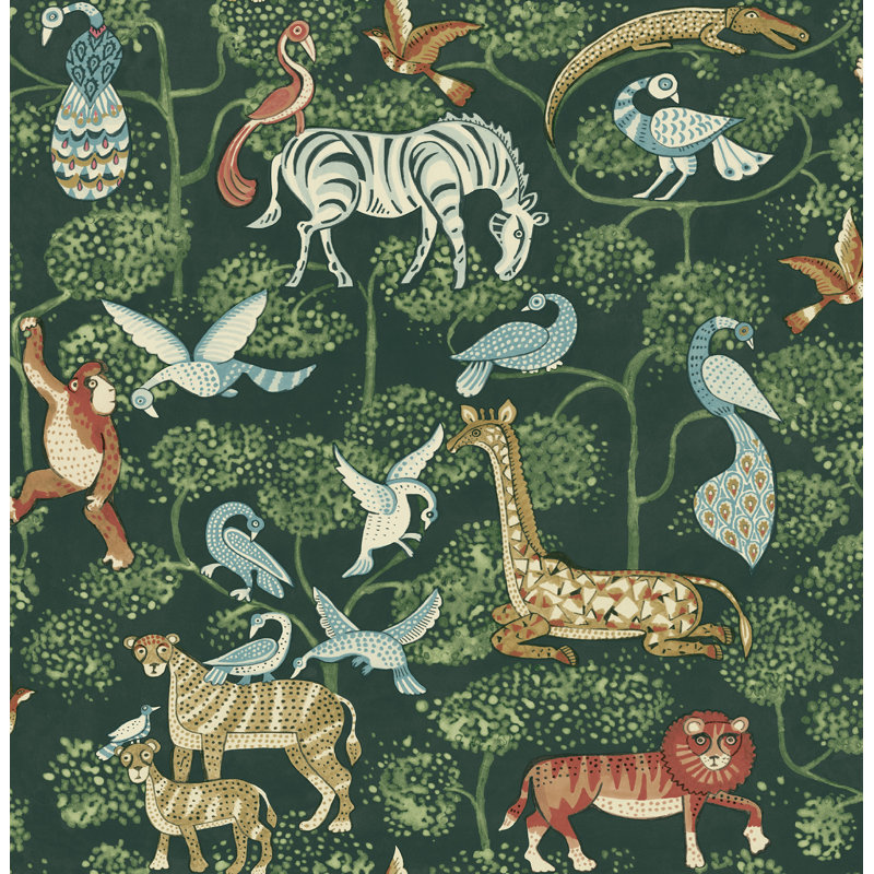 Papier peint rigby, Vert