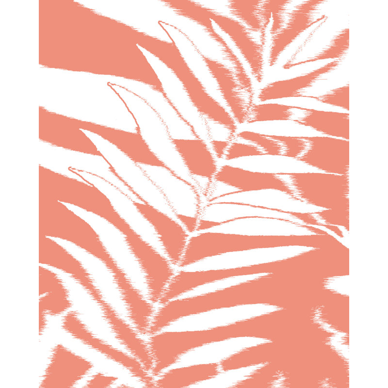 Floral Wallpaper, Coral