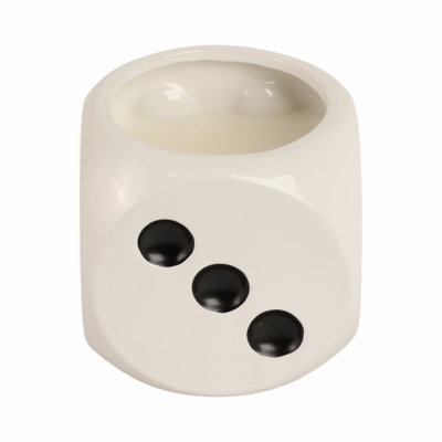 White/Black Tobacco Dice Candle, Wax, Tobacco Scent, Casual