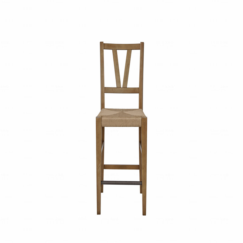Fauteuil à hauteur de comptoir à lattes, Amande