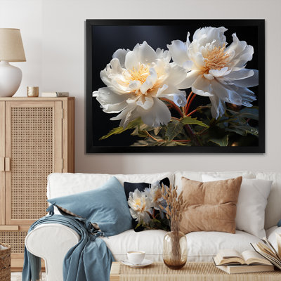 White Pivoines, impression romantique III sur toile