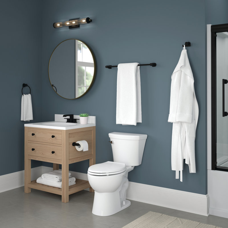 Barre à serviettes murale Xander 1, Noir mat, H 1,69 po x L 25,93 po x P 2,98 po
