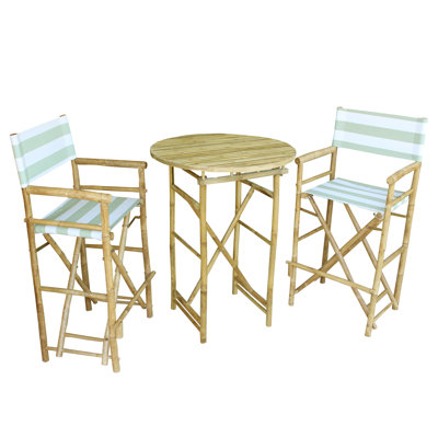 Waterford 2 - Person Bamboo Patio Dining Set with Round Table