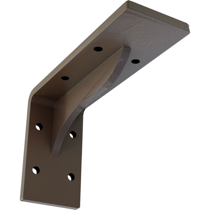 Support en acier Embrey, H 3,75 po x l 2 po x P 6 po, Brun martelé
