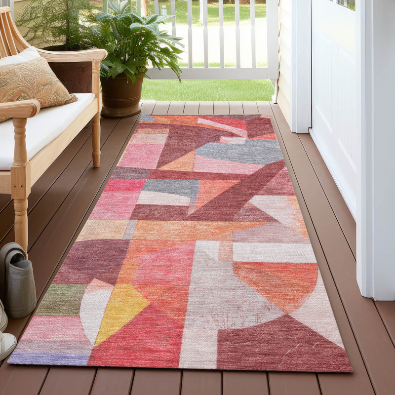 Tapis paprika intérieur / extérieur lavable à la machine, Tapis de couloir 2 pi 3 po x 7 pi 6 po
