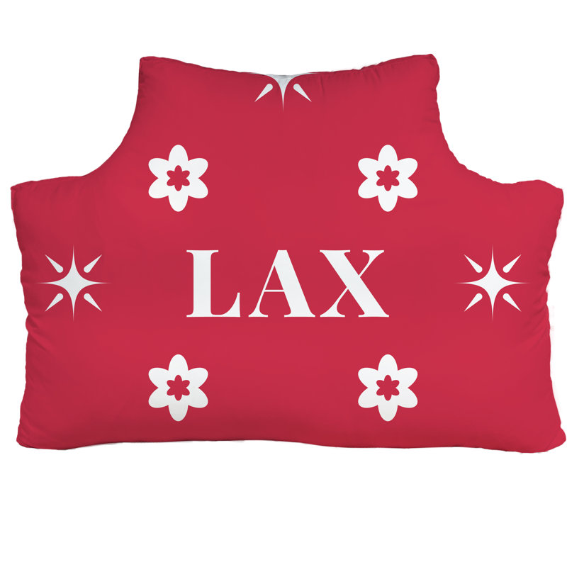 Pillow Queen 59.5 inch x 29.5 inch, Red White LA Colors, Headboard Pillow Queen
