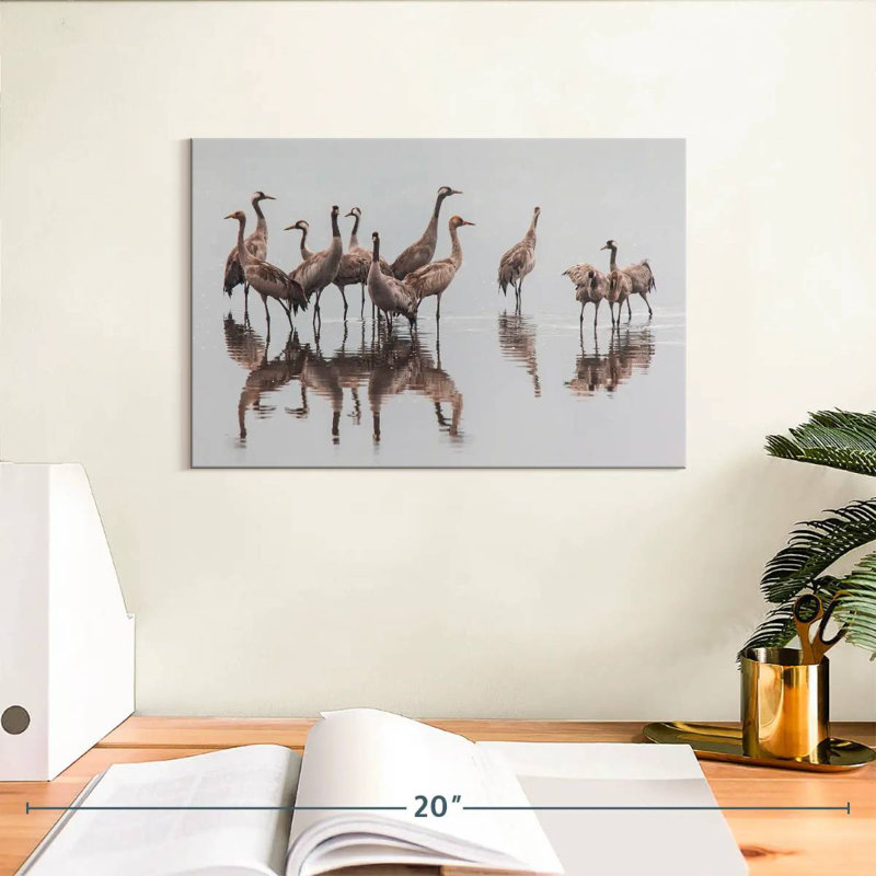 Brampt Sandhill Crane Flock, 8" H x 12" W