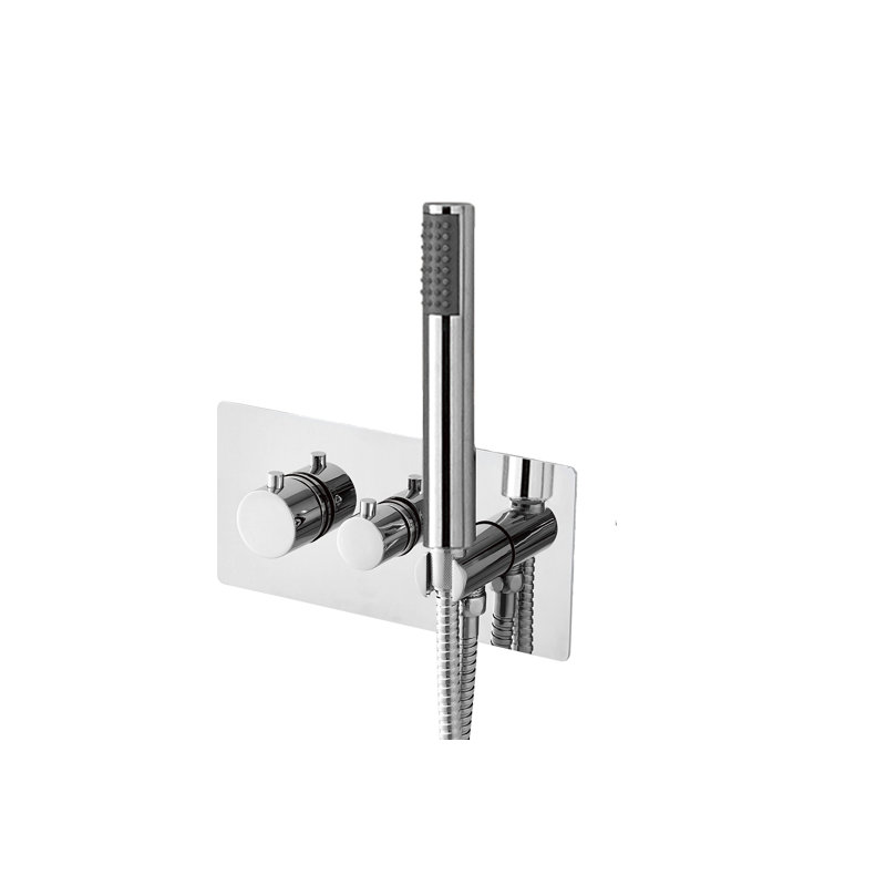 Mélangeur thermostatique à valve dissimulée Dax avec inverseur 2/3 fonctions, Chrome chrome