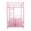 Lit superposé simple au-dessus d'un lit simple avec lit gigogne en métal rose - limite de poids de 250/350/350 lb, structure en acier robuste, aucun sommier nécessaire, assemblage facile avec outils / instructions, conception de chambre d'enfant peu encombrante-1639201695