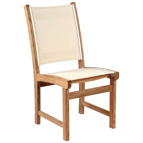 St. Tropez Teak Patio Dining Side Chair, Slate