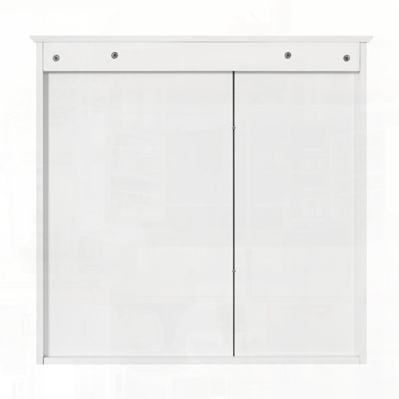 Armoire à pharmacie murale à miroir avec tablette réglable, Blanc