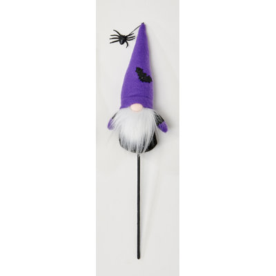 Gnome d'Halloween 9 "sur pioche de 7,5" avec araignée, ensemble de 4