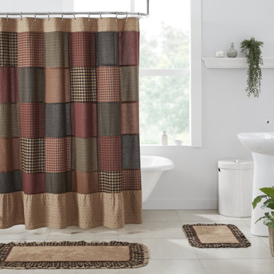 Carmella Cotton Blend Patchwork Shower Curtain