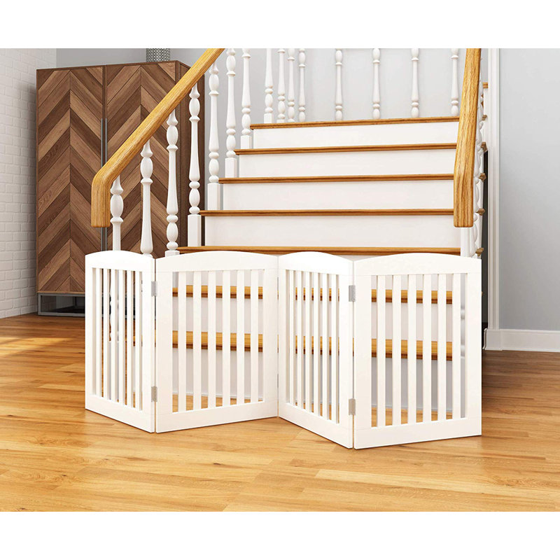 Barrière pour animaux autoportante en bois, Blanc