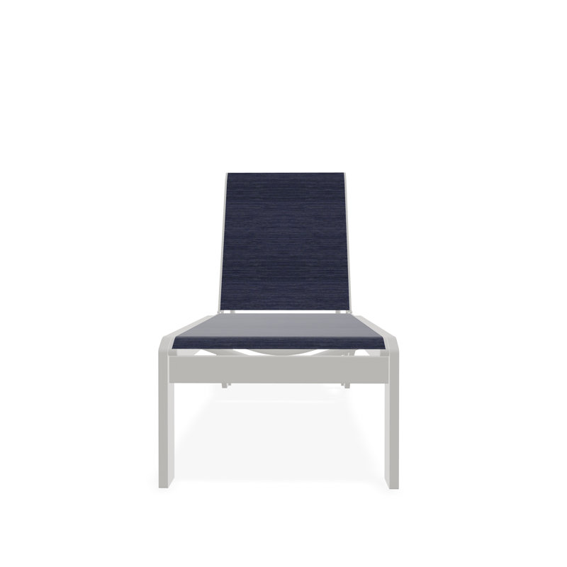 Chaise longue sans accoudoirs empilable en polymère Dune, Neige, Indigo Collect