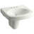 Pinoir Vitreous China U-Shaped Semi-Pedestal Bathroom Sink with Overflow-65046038-10940240