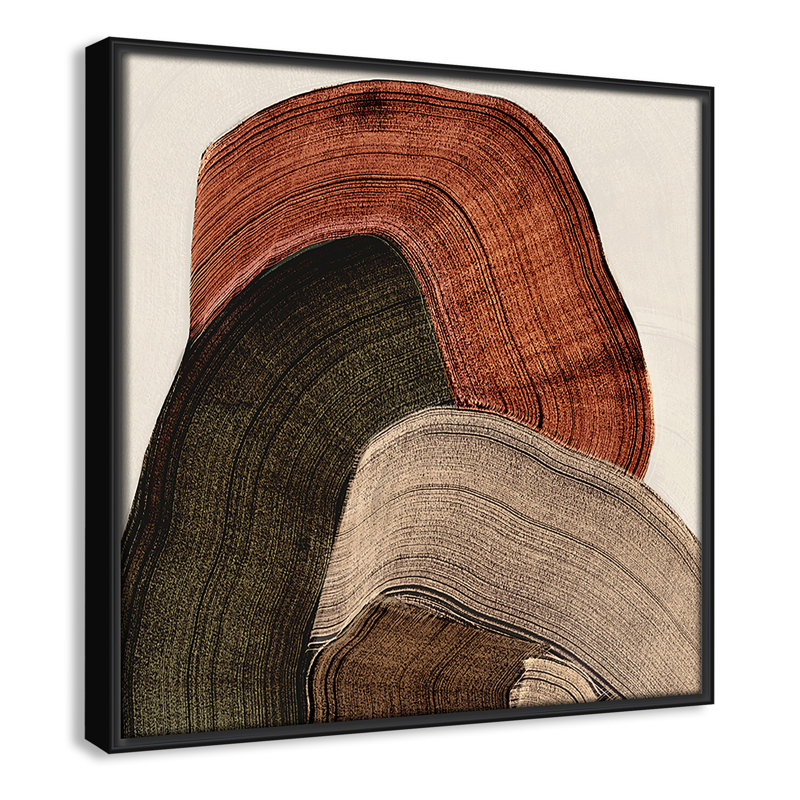 «Folded Earth I Print» par , 13.5'' W x 13.5'' H, Framed Canvas, Black Floater