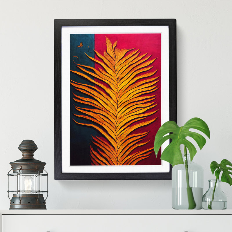 FRM-V0523-1001X Forest Leaf Indian Vol.1 - Single Picture Frame Print, 46cm H x 34cm W x 2cm D, Oak Framed