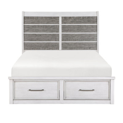 Platform Bed With Footboard Storage Classic Design Wooden Furniture 1Pc