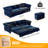 89" King Size Pull Out Sofa Bed 3-in-1 Convertible Velvet Chesterfield Sleeper Couch-116937502