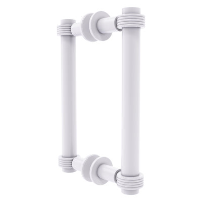 Contemporary  Back to Back Shower Door Pull with Grooved Accent