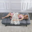 Canapé-lit Jaykob de 71 po avec accoudoirs réglables, canapé-lit en tissu de lin convertible pour salon, chambre à coucher, studio, appartement, dortoir, bureau à domicile, petit espace-706060705