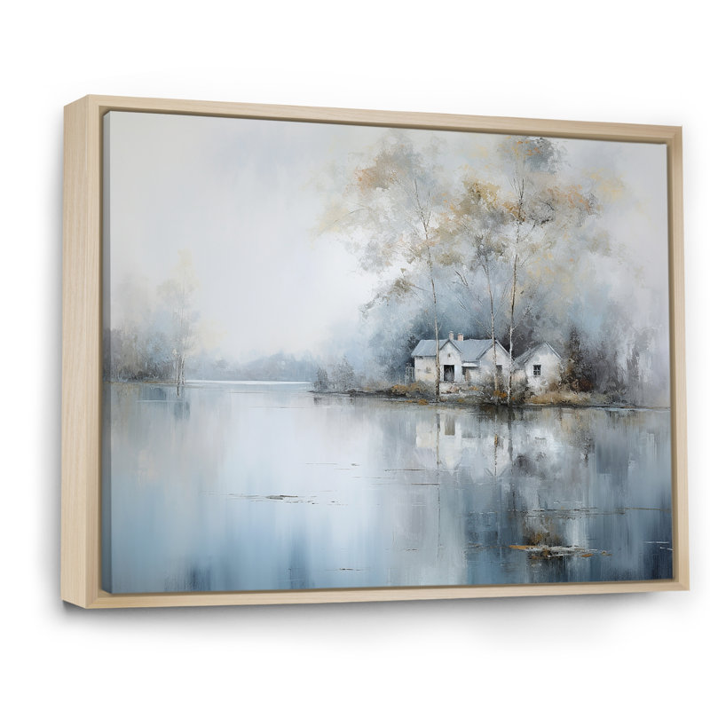 Lakeside House Serenity sur impression sur toile, H 12 po x l 20 po x P 1 po, Cadre naturel flottant