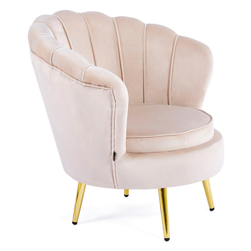 Avalynn 32.5'' Wide Velvet Lounge Chair, Cream Velvet