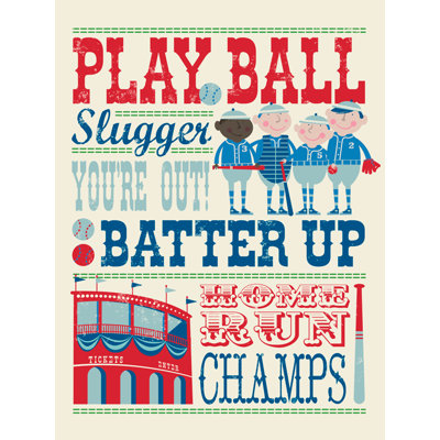 Art sur toile baseball play all day