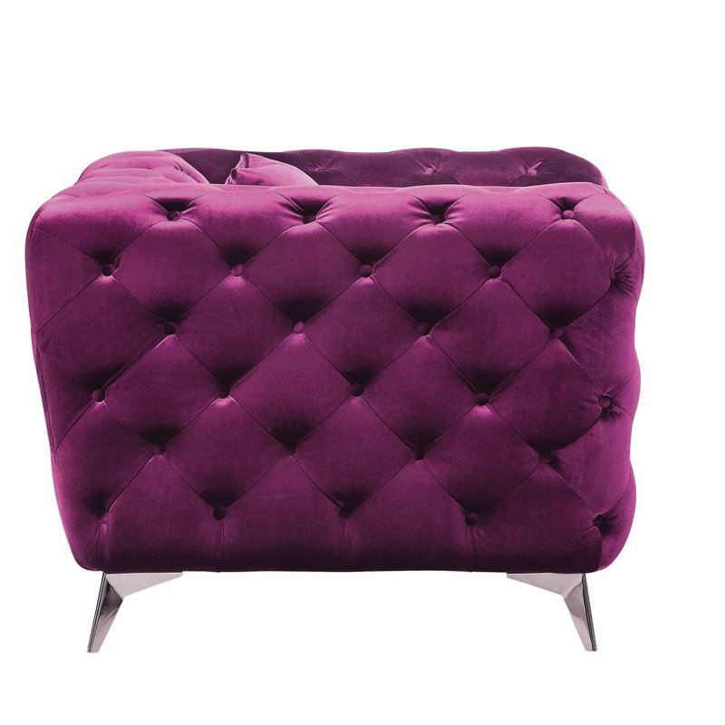 Canapé Godsey, H 30 po x l 90 po x P 41 po, Velours mauve