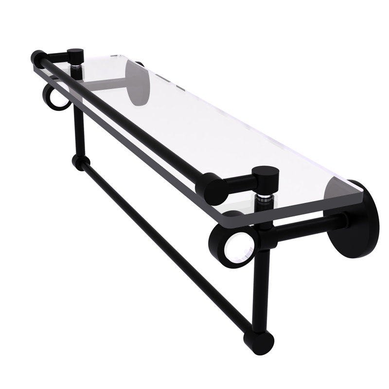 Tablette murale en verre Margolis, Noir mat, H 6,7 po x l 22 po x p 5,8 po