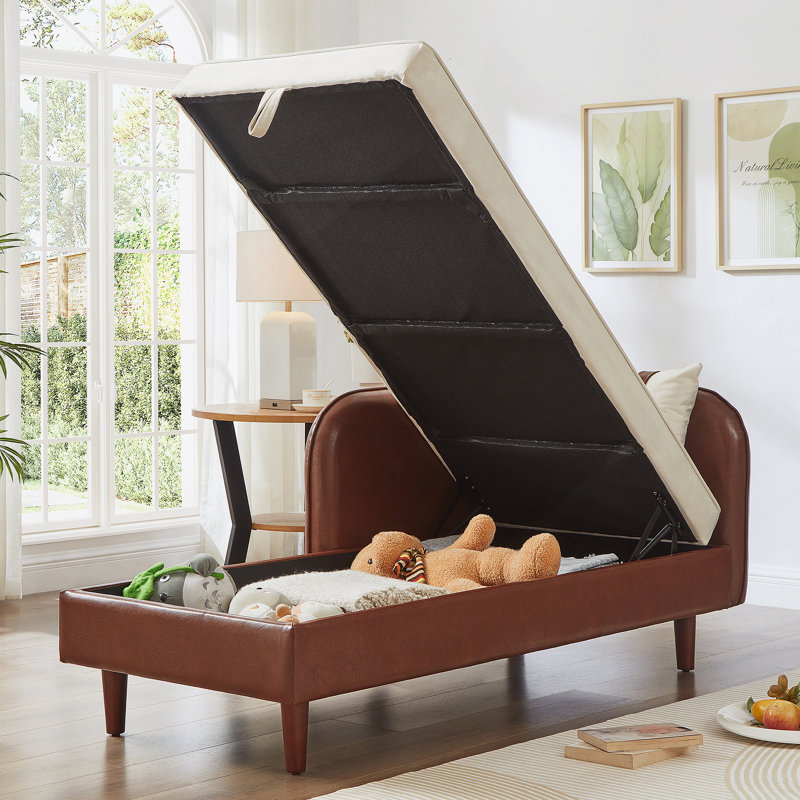 Chaise longue de rangement avec coussins moelleux
