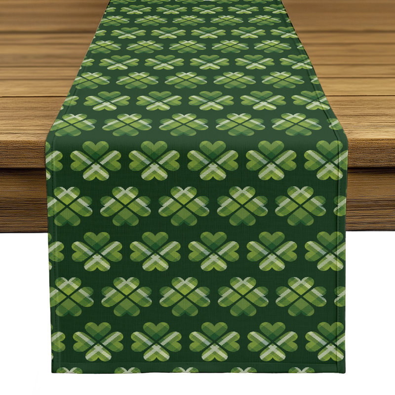Jonney 4 Leaf Clover Plaid Table Runner, 108" x 14"